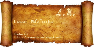 Loser Mónika névjegykártya